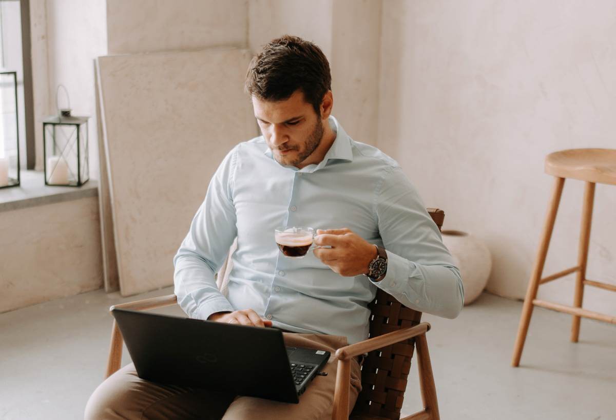 Employee working in a relaxing environment